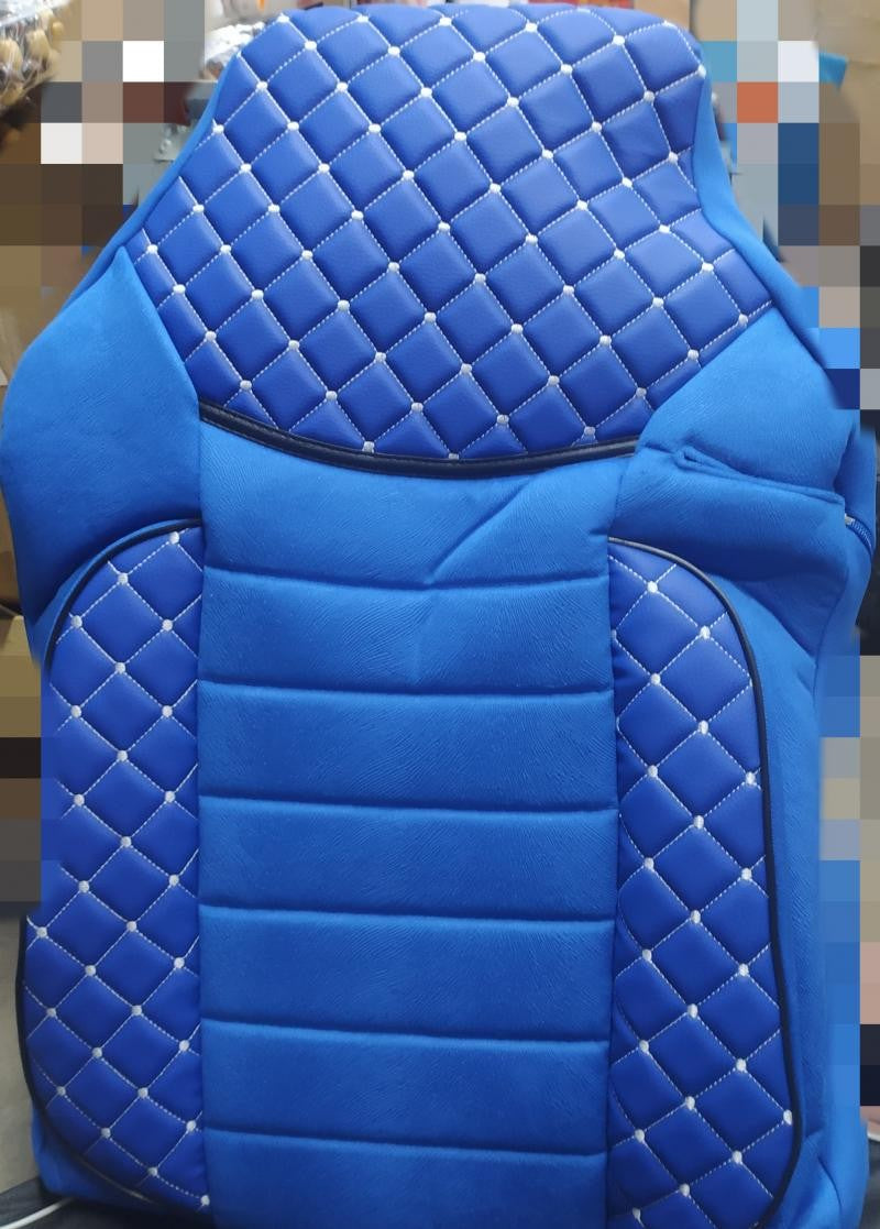 Deluxe калъфи за седалки – подходящ за MAN Euro 7 2021+, синя кожа и алкантара