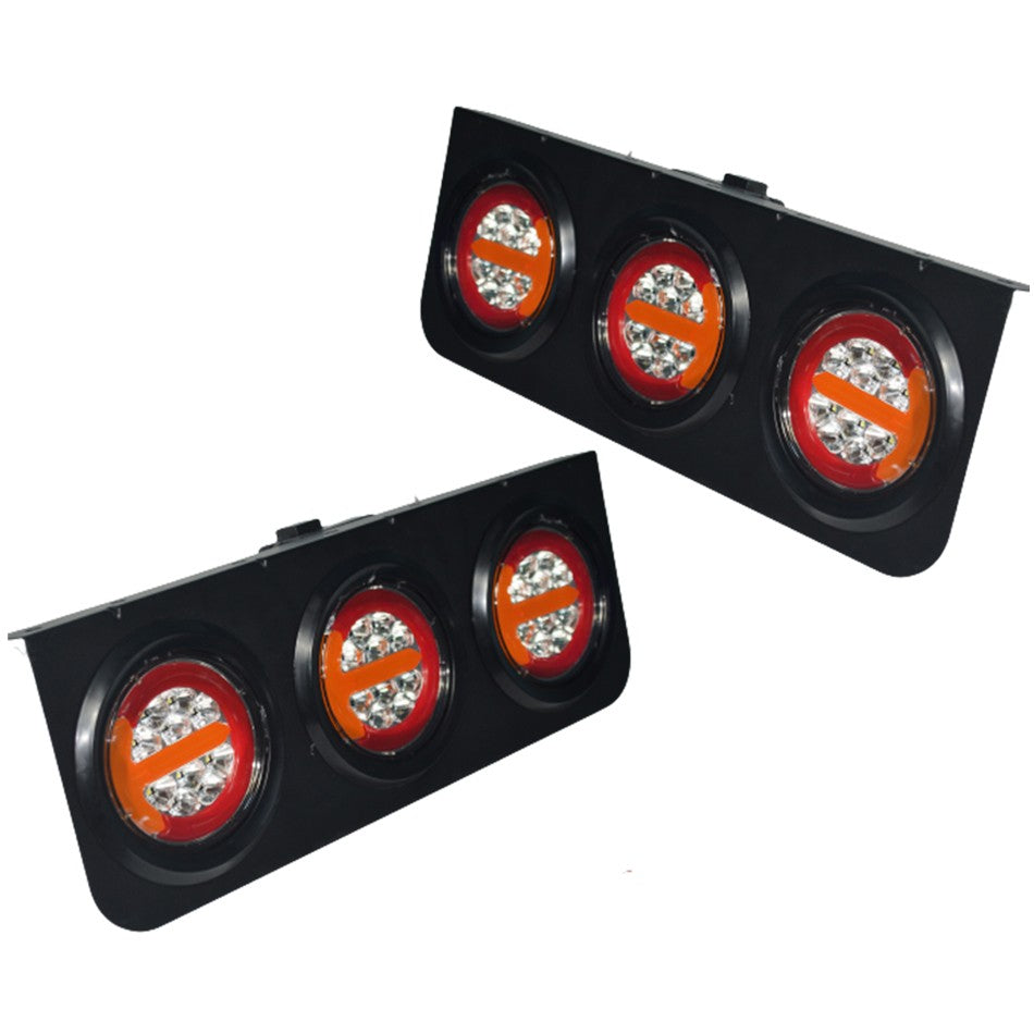Panneau stop LED néon avec 3 icônes de hamburger rondes, enseigne murale lumineuse 44 cm