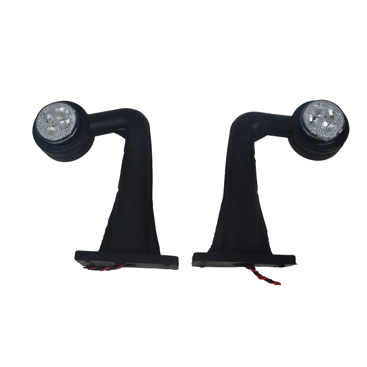 Μεγάλος LED πλαϊνός φανός σήμανσης – 24V, 4 LED διχρωμίας κόκκινο/λευκό, καμπύλος φανός σήμανσης