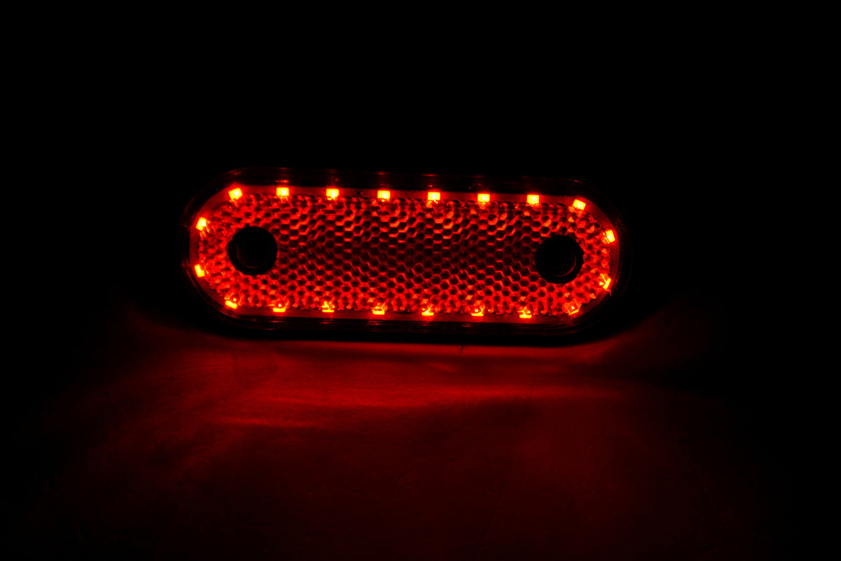 Οβάλ πλαϊνό φως θέσης LED, 20 LED, 24V, κόκκινο, Furkan