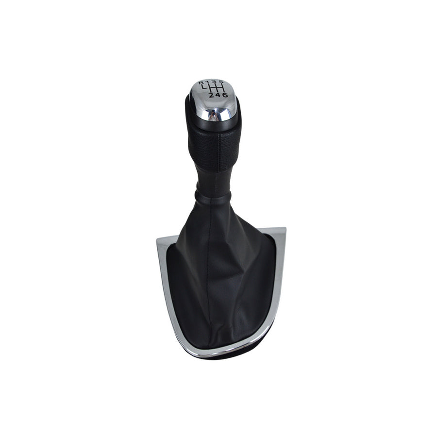 Schalthebelknauf mit Manschette und Chromsockel – geeignet für Renault Clio IV 2012–2020, 5-Gang 5R, Leder, LHD/Europa