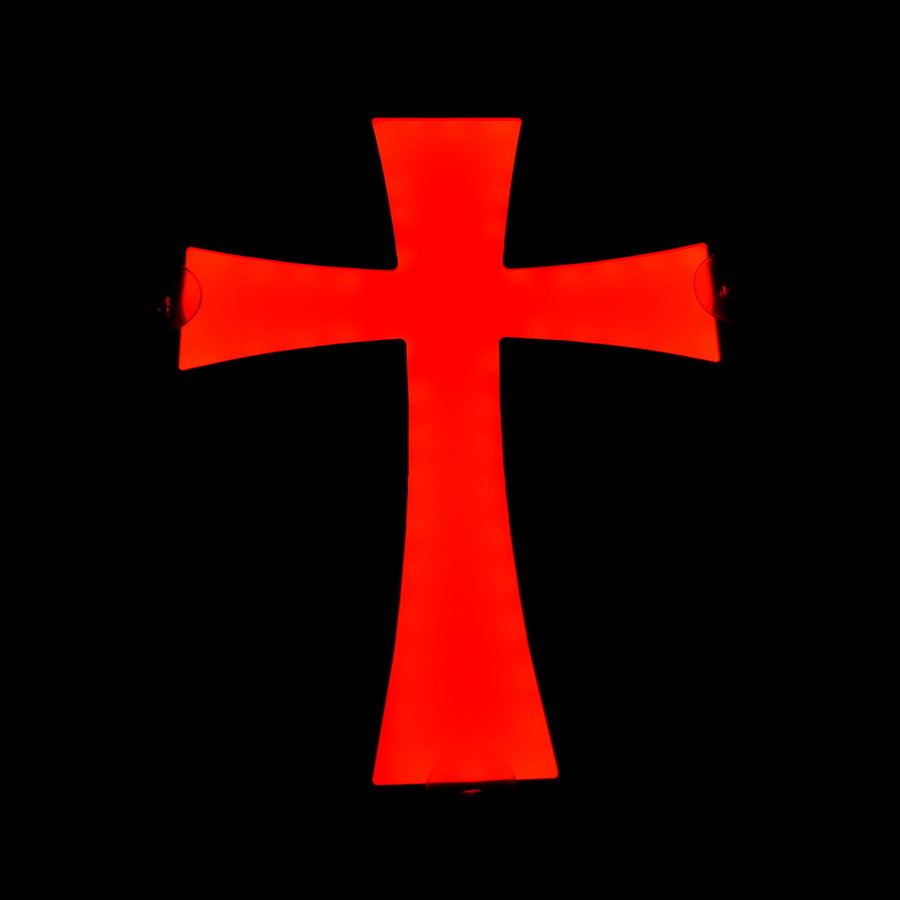 3D Illuminated Red Cross Sign, 30 × 23 × 2.5 cm