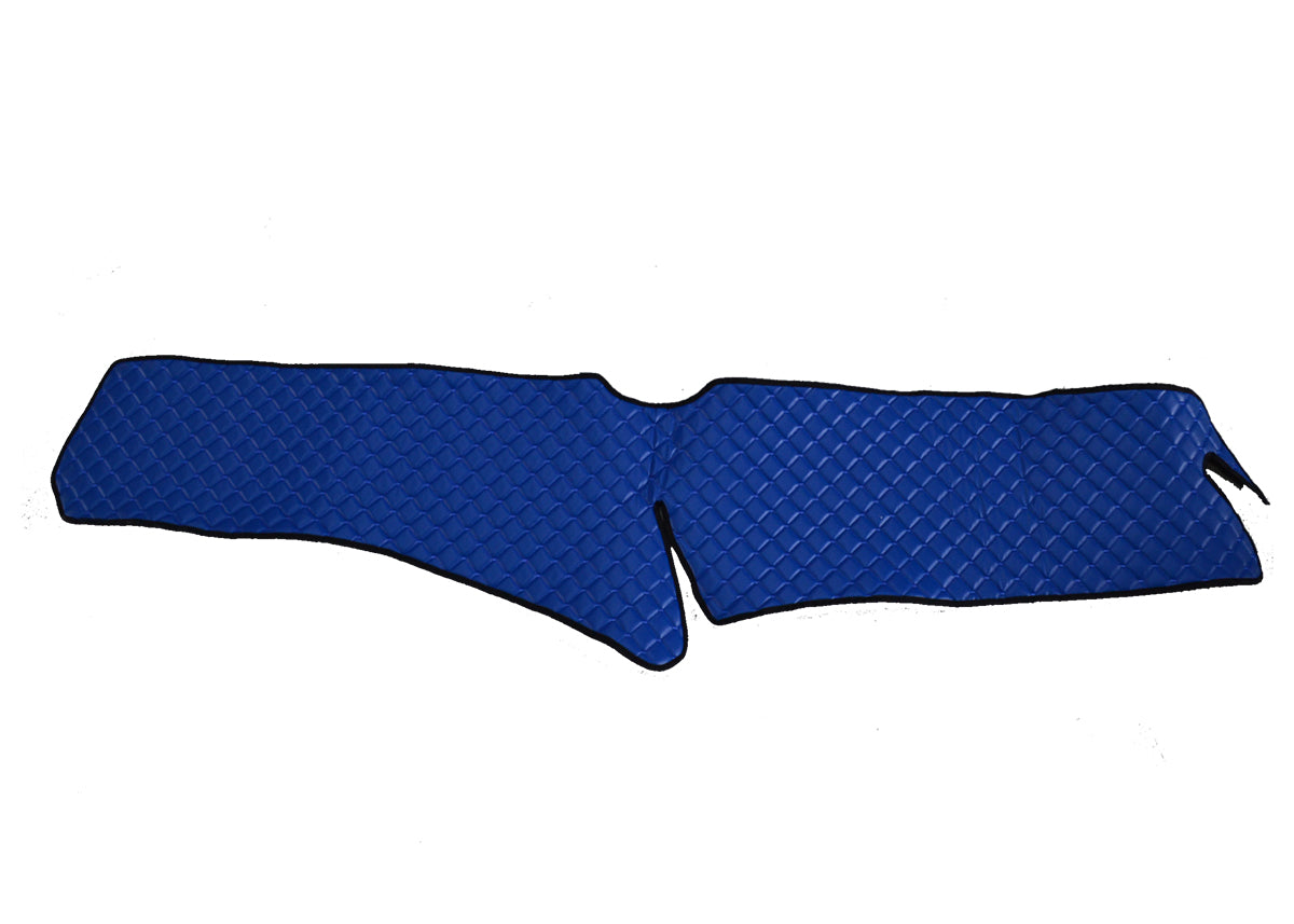 Tapis de tableau de bord pour conduite à droite – cuir synthétique (éco-cuir) bleu, base en caoutchouc, adapté pour Scania R 2017+, conception sans ouverture