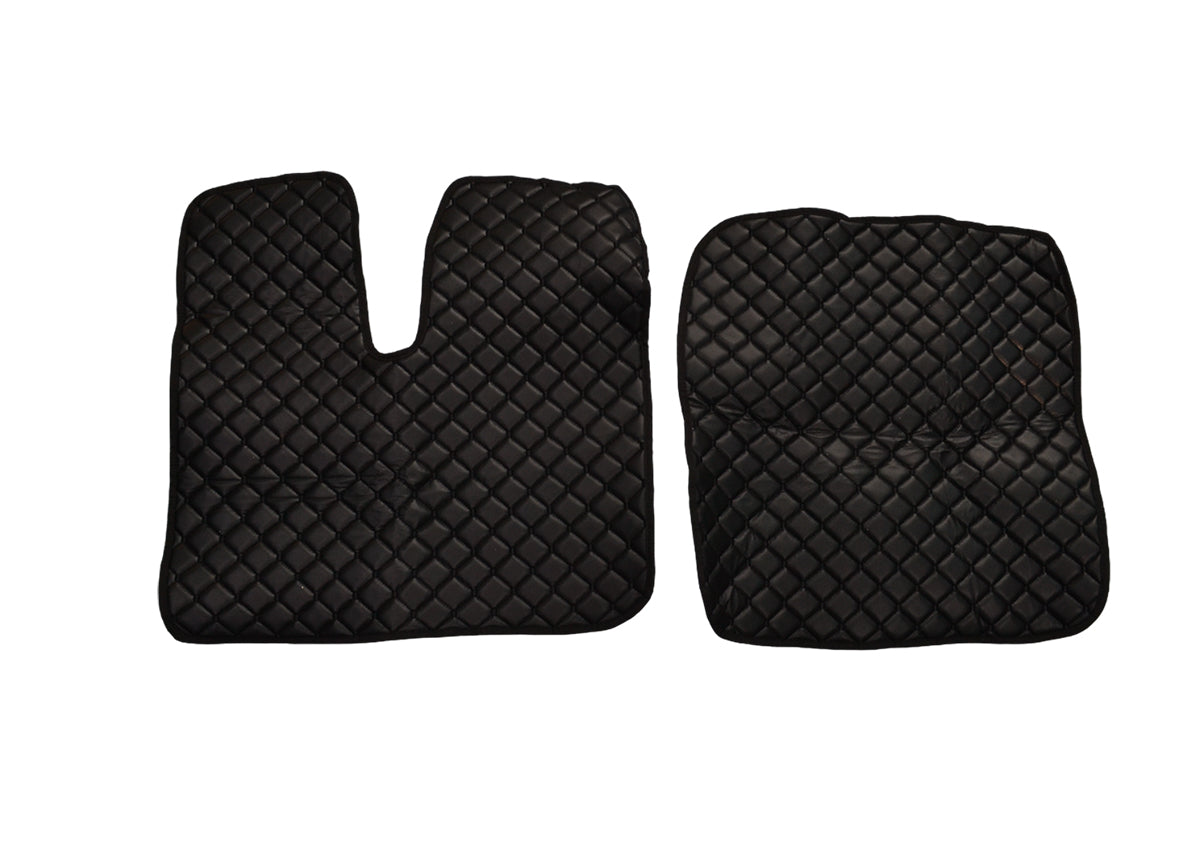 Black Eco Leather Floor Mats – 2-Piece Set suitable for MAN TGX