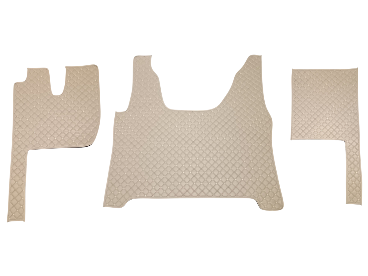 Бежови подови стелки от изкуствена кожа (еко кожа) – подходящи за Iveco S-Way 2025, противохлъзгащи