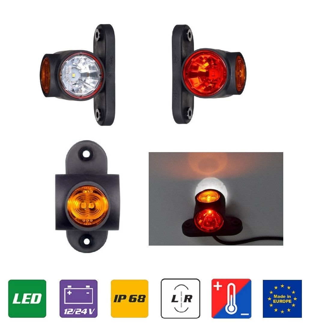 Triple LED Clearance Marker Light – 100 x 55 x 54 mm