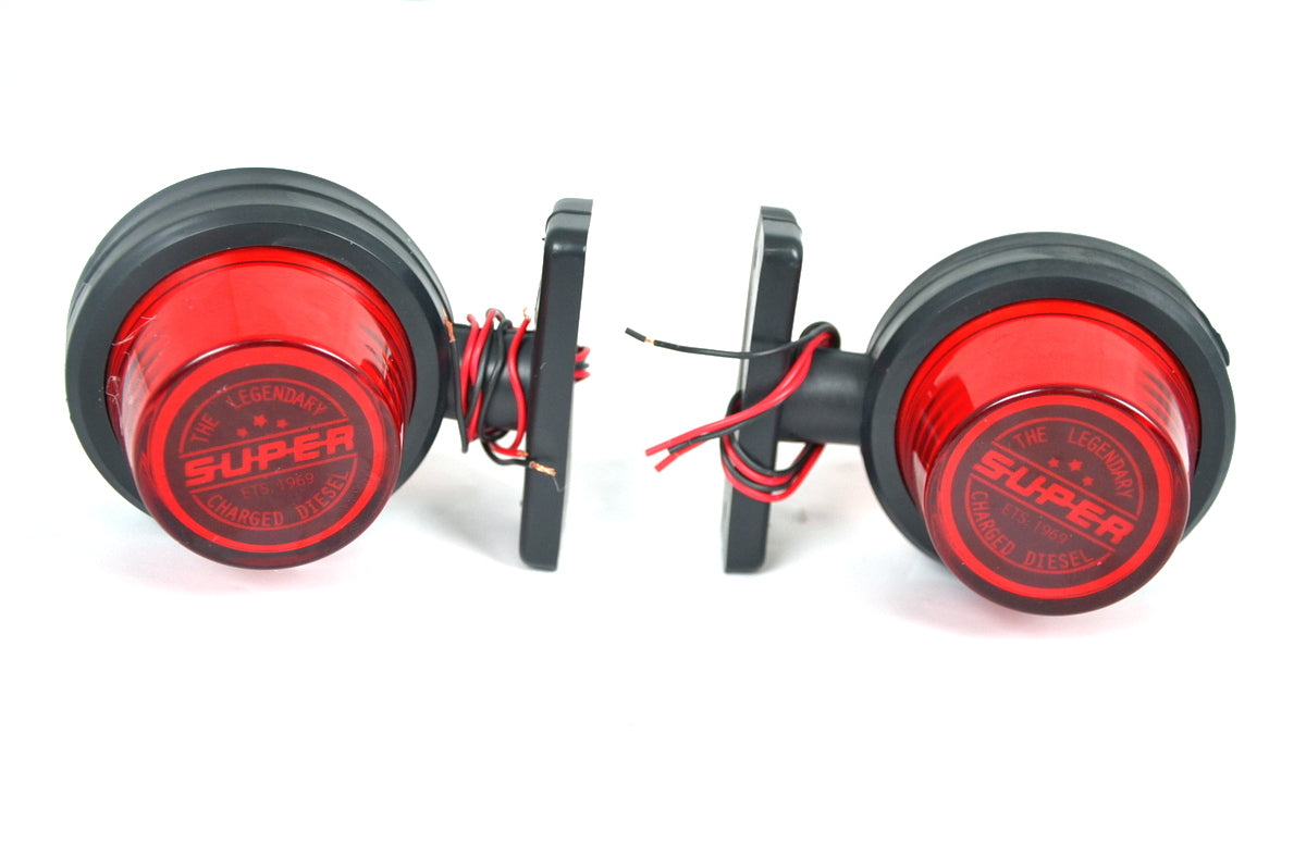 Feu de gabarit latéral maxi néon rouge/jaune avec embase en caoutchouc 720 mm, 12/24 V