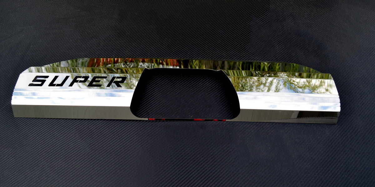 Décoration de cadre d’échappement – Acier inoxydable, logo SUPER, adaptée pour Scania 2010–2016, 680 x 175 mm