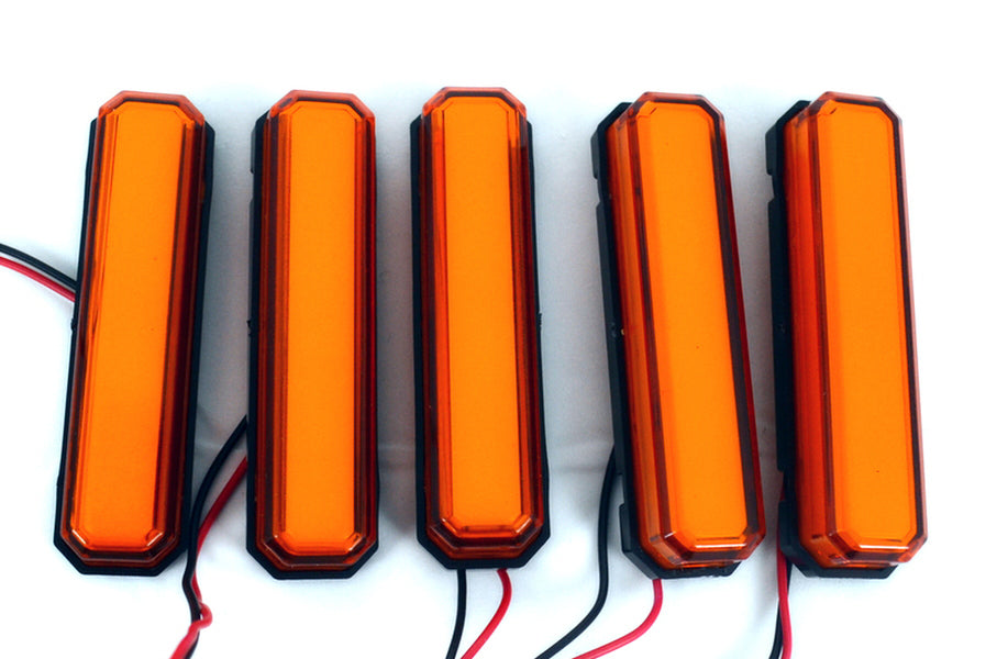 Feu de gabarit latéral LED néon, jaune, 12/24 V, fixation par clips, vis cachée, 80 x 20 x 20 mm