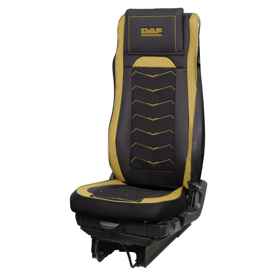 Housses de siège – adapté pour DAF XG, noir et beige, cuir et Alcantara