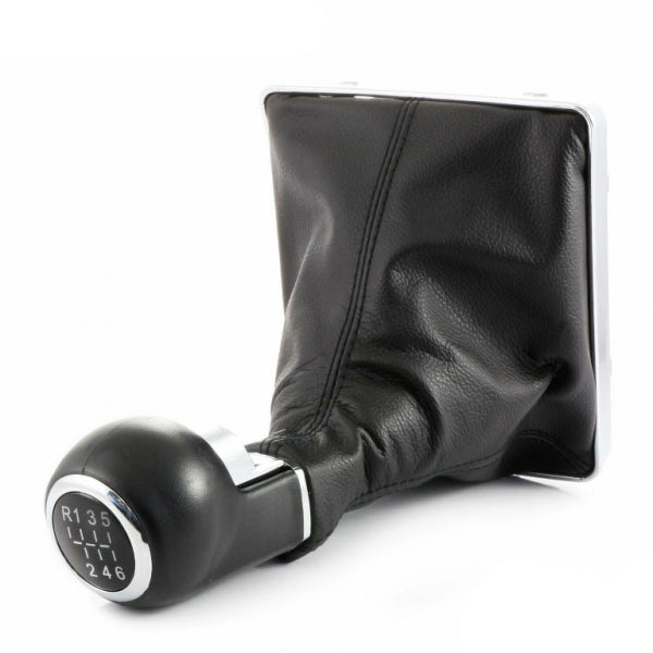 Pommeau de levier 6 vitesses avec soufflet et embase – Bouton chromé, marche arrière avant la 1re, adapté pour Opel Astra H 2005–2010