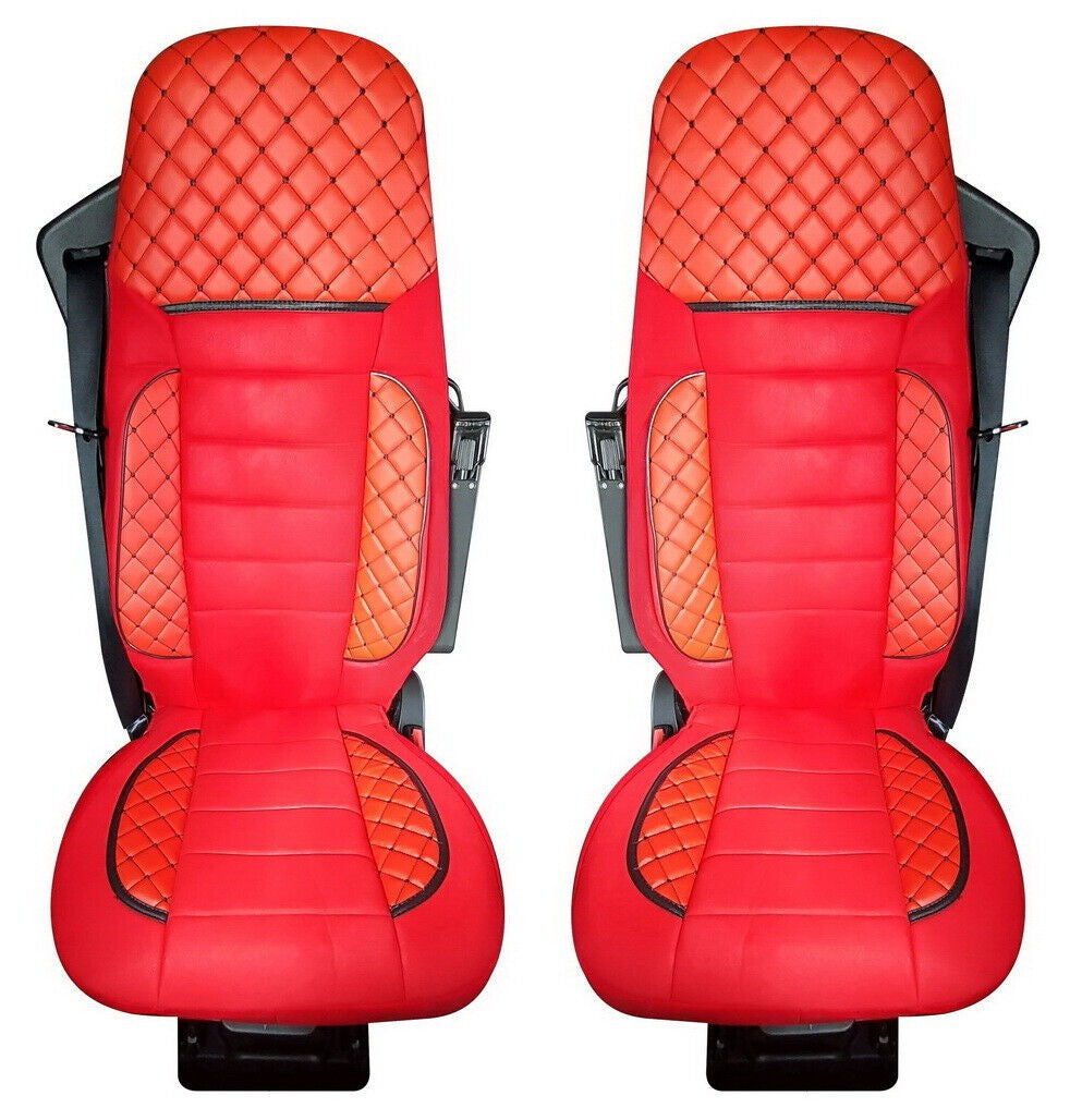 Deluxe Leather Seat Covers – suitable for Mercedes Actros Euro 6 2016+, Red