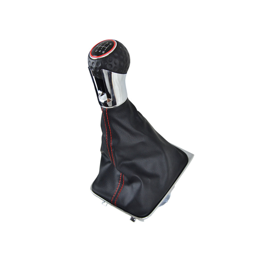 Schaltknauf mit Schaltsack und Grundträger – geeignet für VW Golf 7 GTI/GTD, 6-Gang, Chrom, Linkslenker