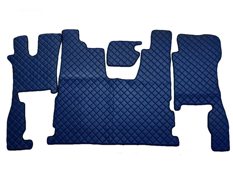 Μπλε πατάκια δαπέδου από τεχνητό δέρμα (eco leather) – κατάλληλο για Scania R 2016+, αντιολισθητικά