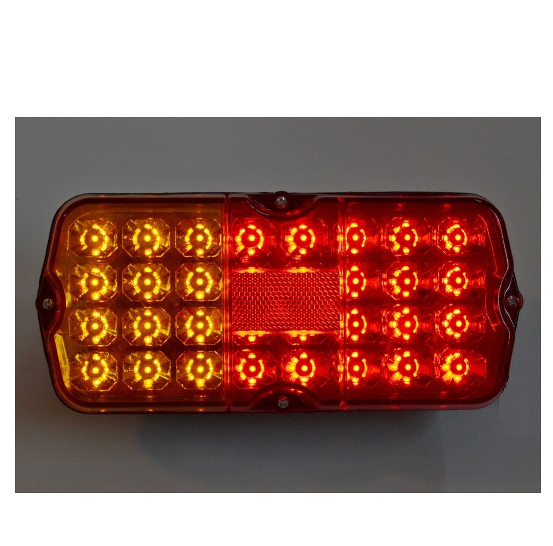 Feu arrière stop LED, 128/117 mm, 2 sections, lampe de frein arrière 12 V