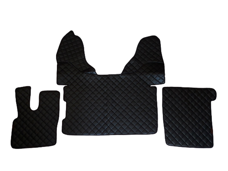 Black Eco Leather Floor Mats – suitable for DAF 106, Anti-Slip, 2014+