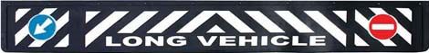 Bavette longue pour remorque – 35 x 240 cm, inscription blanche LONG VEHICLE, base noire