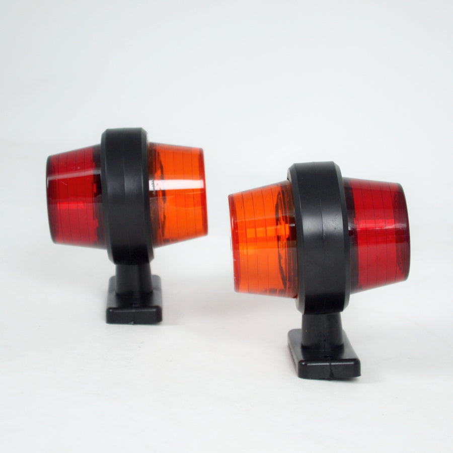 Feu de gabarit LED maxi, corne courte, rouge/ambre, 12/24 V