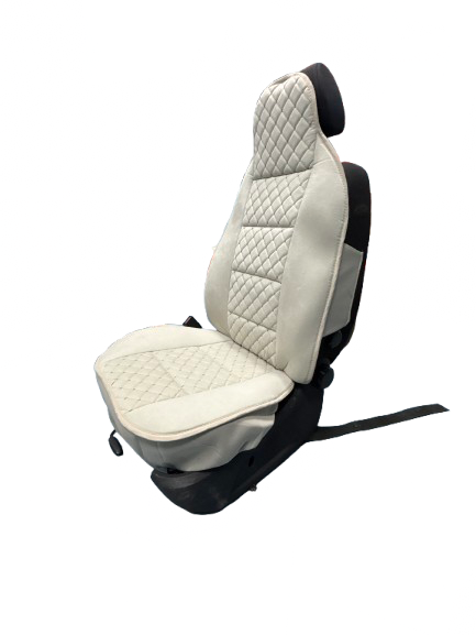 Калъфи за автомобилни седалки с масажиращ ефект, Alcantara и кожа, бежови, комплект 2 броя