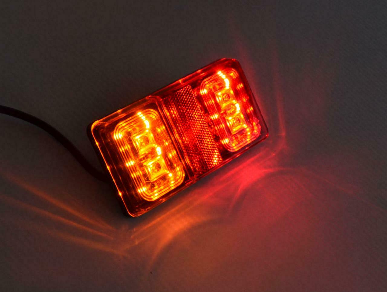 LED комбиниран заден стоп, 3 функции, 2 m кабел, E-Mark, 10–30 V Multivolt