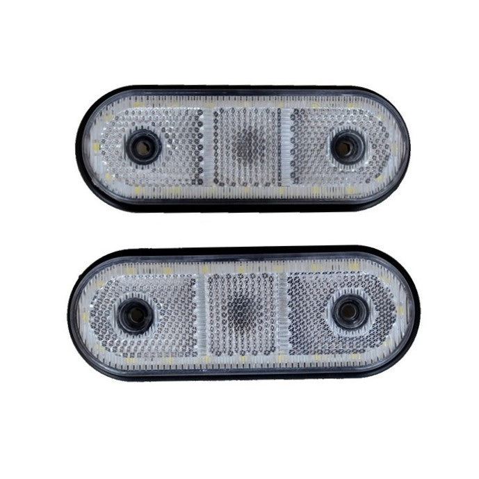 Οβάλ φως οριοθέτησης LED, 24V, λευκό, λυχνία σήμανσης 20 LED