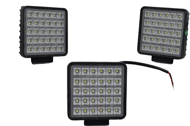 Projecteur de travail LED carré, 30 W, 30 LED, 11 cm, 12/24 V, avec interrupteur marche/arrêt