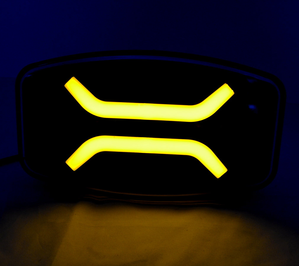 Feu ovale combiné halogène et DRL, 12/24 V, 10 LED, 250×140×70 mm