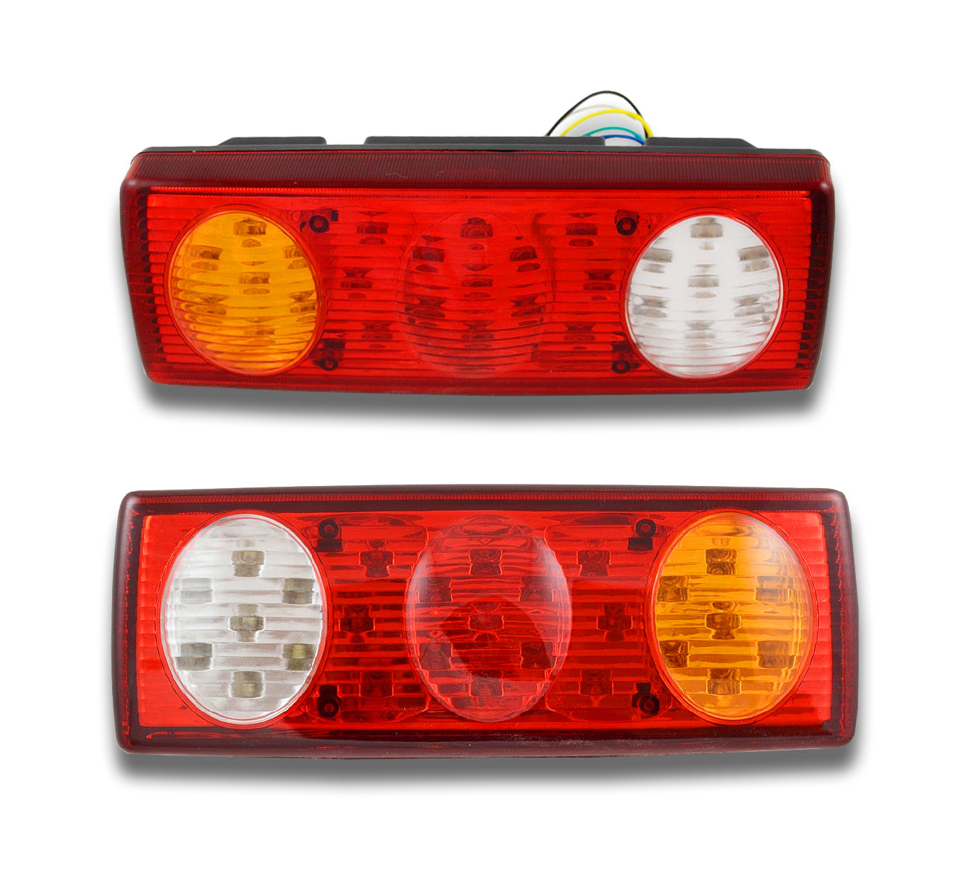 Jeu de feux arrière ovales à LED, feux combinés arrière 3 sections, paire 24 V