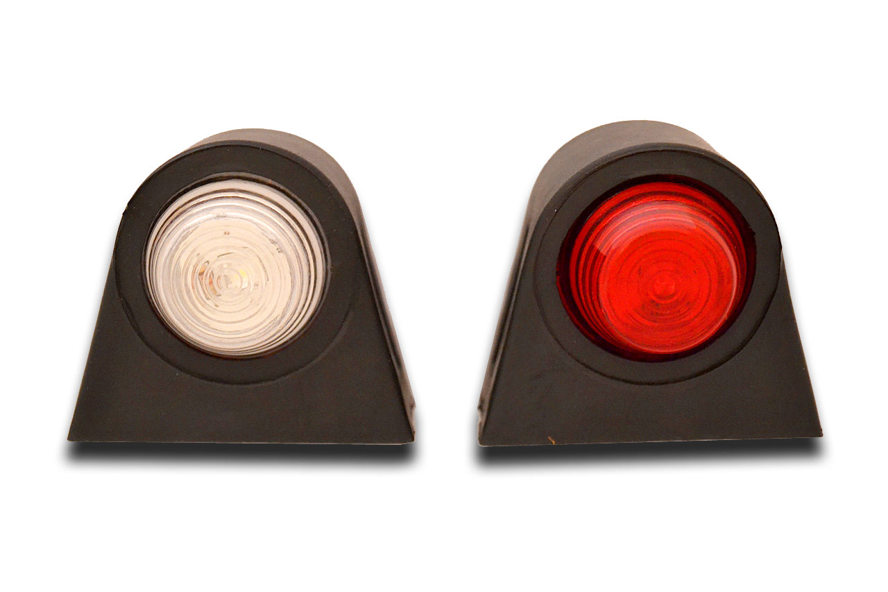 Малък LED габаритен фар – червен/бял, 24 V индикаторна лампа