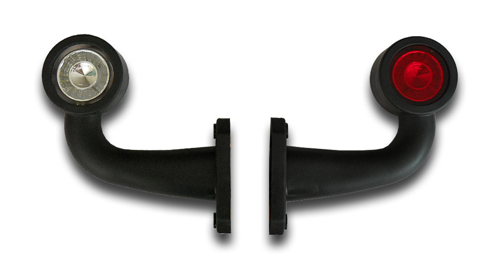 Feu de position LED courbé, côté gauche, lumière blanche/rouge, 12/24 V