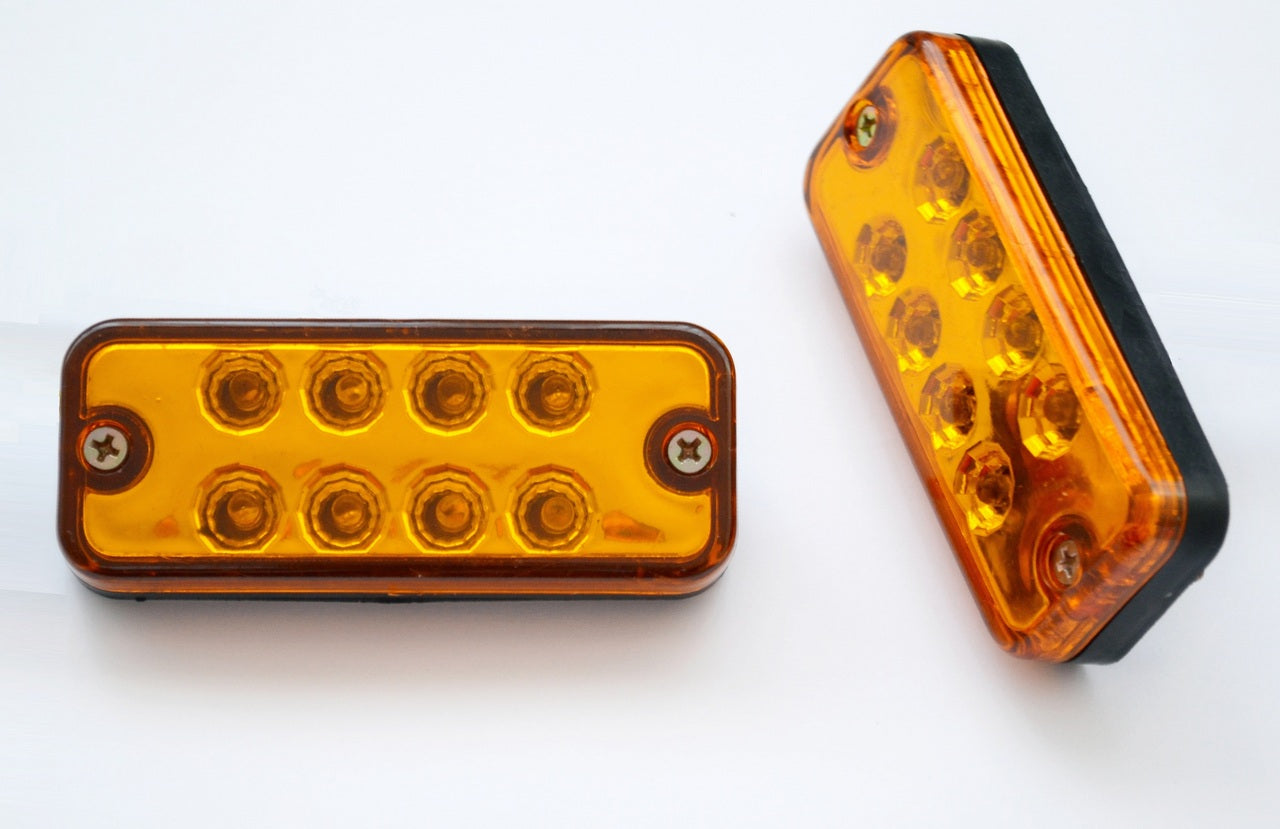 Gelbe LED-Markierungsleuchten, 24V, 8 Dioden, 4er-Set für Lkw und Anhänger