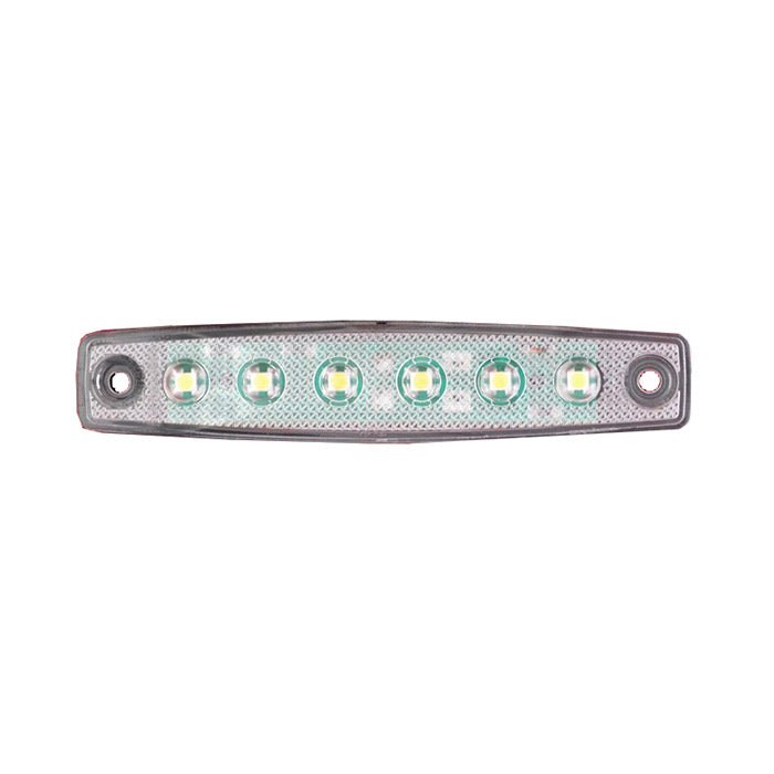 Λευκό πλαϊνό φως σήμανσης, 6 LED, 24V, με έγκριση E-Mark