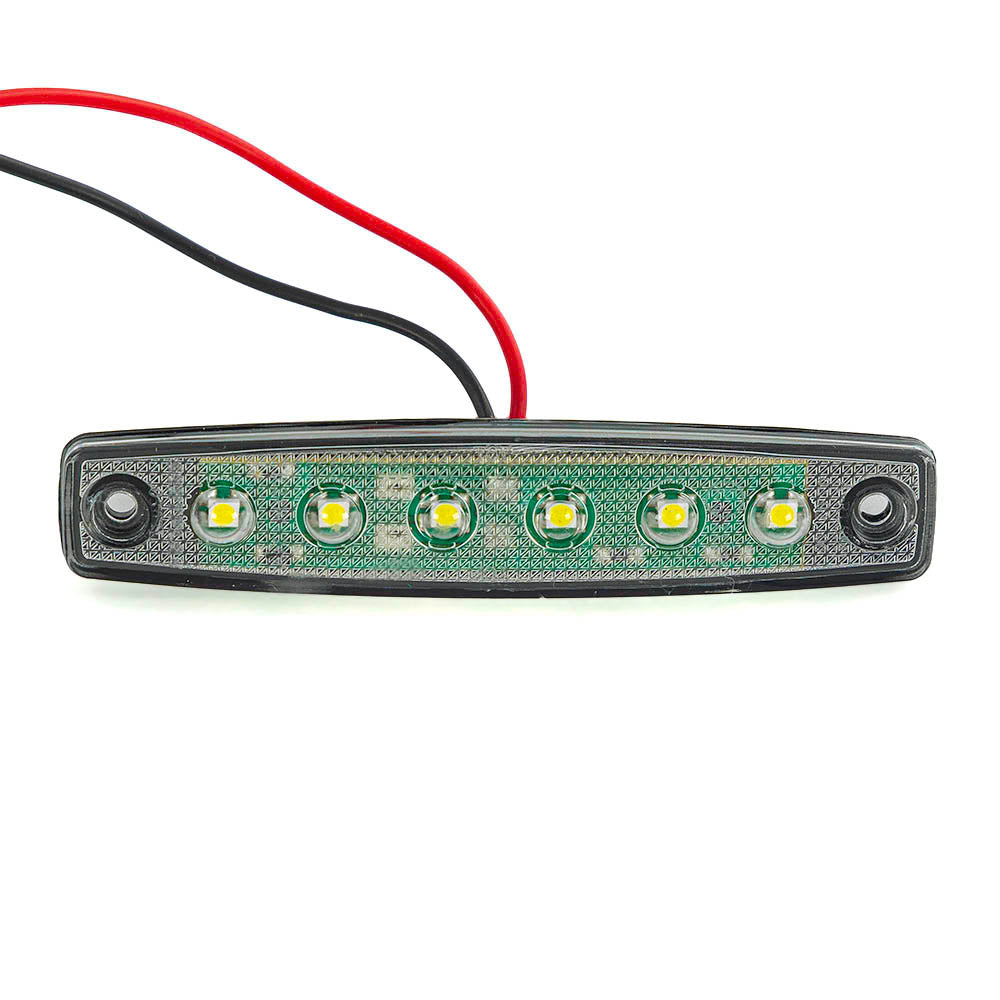 Λευκό πλαϊνό φως σήμανσης, 6 LED, 24V, με έγκριση E-Mark