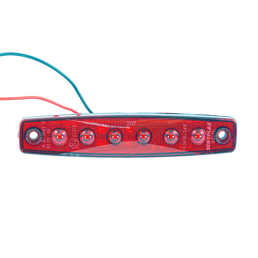Червен габаритен фенер – 6 LEDs, 24V, E-Mark одобрение