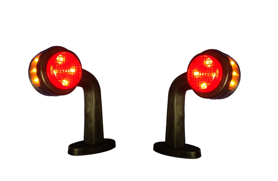 Dreifach gebogenes LED-Markierungslicht – 140 x 140 x 65 mm, 65 mm Befestigungsabstand