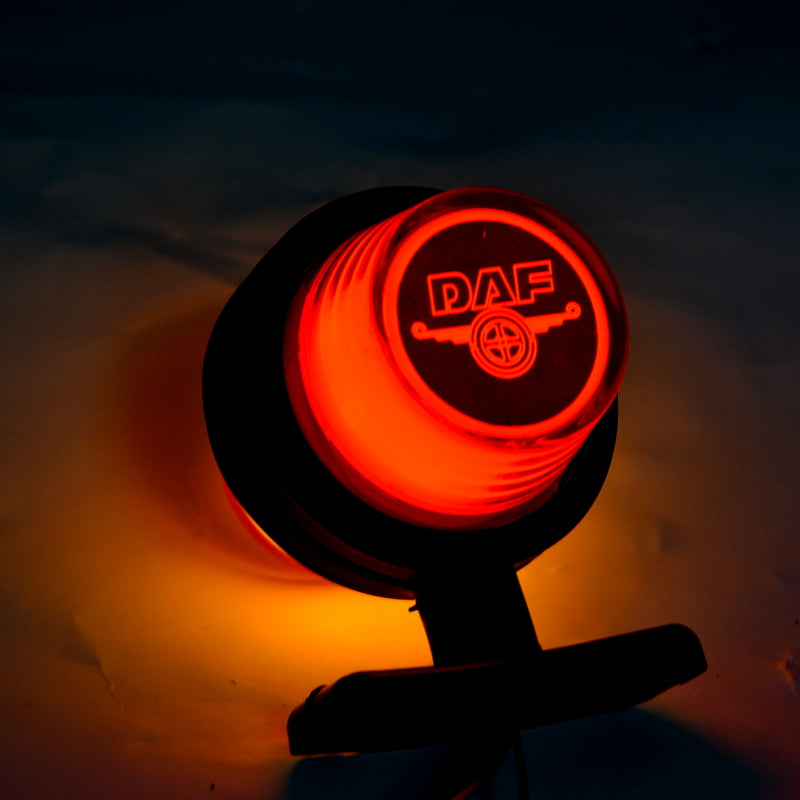 Neon-Positionsleuchte Rot/Gelb Kurzes Horn 12/24V 110 x 90 mm Gummifuß