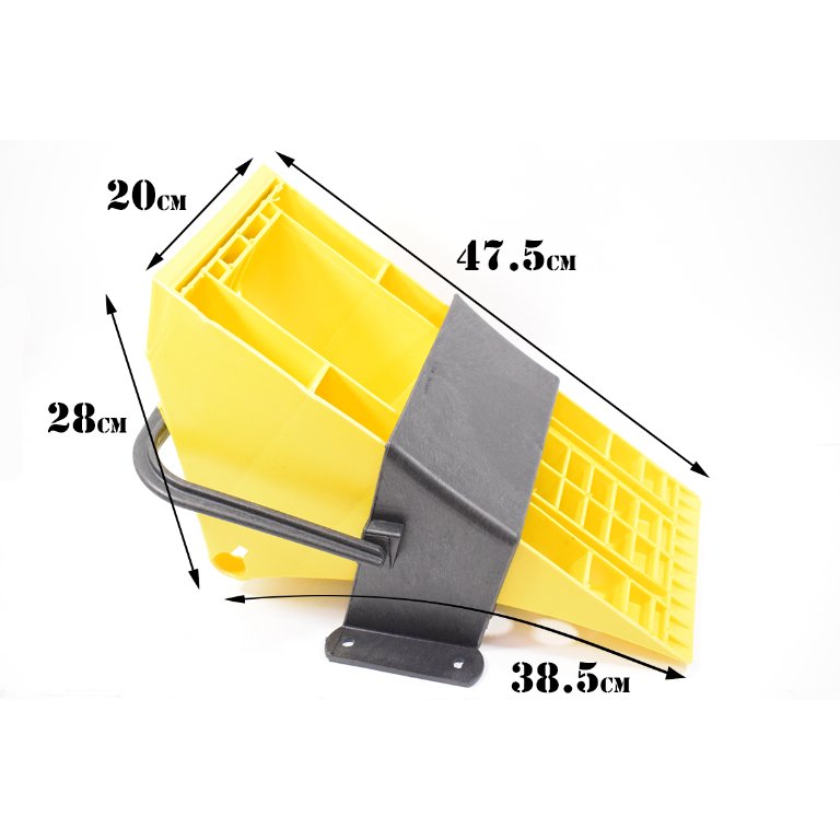 Wheel Chock with Stand, 47.5 cm Tire Contact Length, 28 × 38.5 × 20 cm