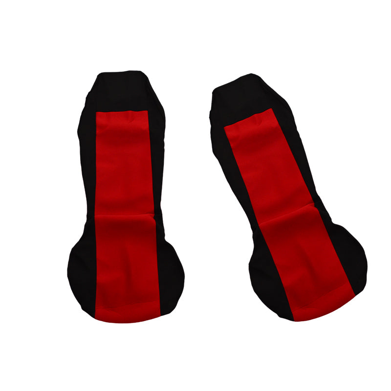 Jeu de 2 housses de siège en tissu noir et rouge, adapté pour Smart