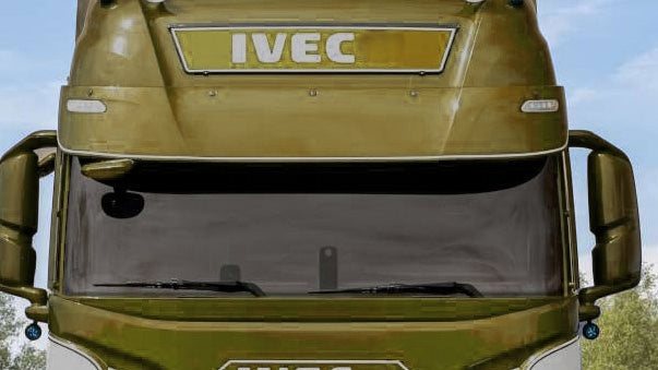 Πλαστική προσωπίδα ηλίου – κατάλληλο για Iveco S-Way, με ανοίγματα για φώτα διαστάσεων, λευκό