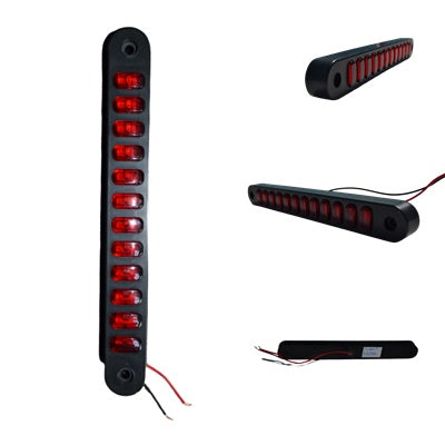 Longue veilleuse à LED néon, rouge, 19,5 cm, 12 LED, 12/24 V