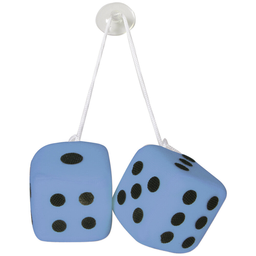 Universal Plush Hanging Double Dice Car Ornament – Blue, 7 cm