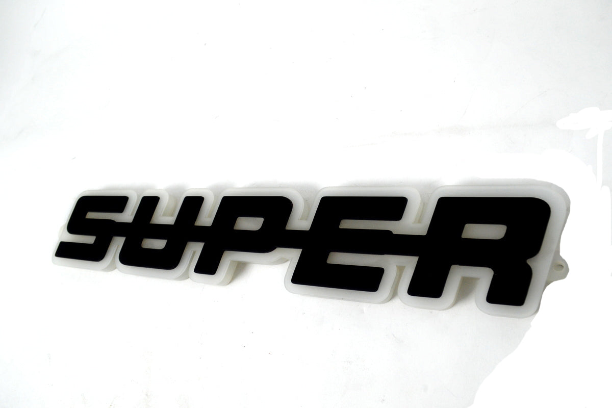 Φωτιζόμενη πινακίδα καθρέπτη "SUPER" – 24V κόκκινο LED, 400 x 70 x 10 mm για φορτηγά