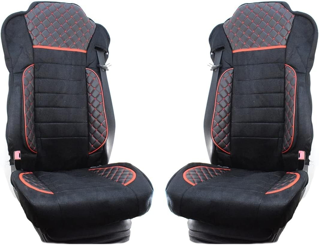 Housses de siège en cuir noir Deluxe – adapté pour Renault T, 2014+