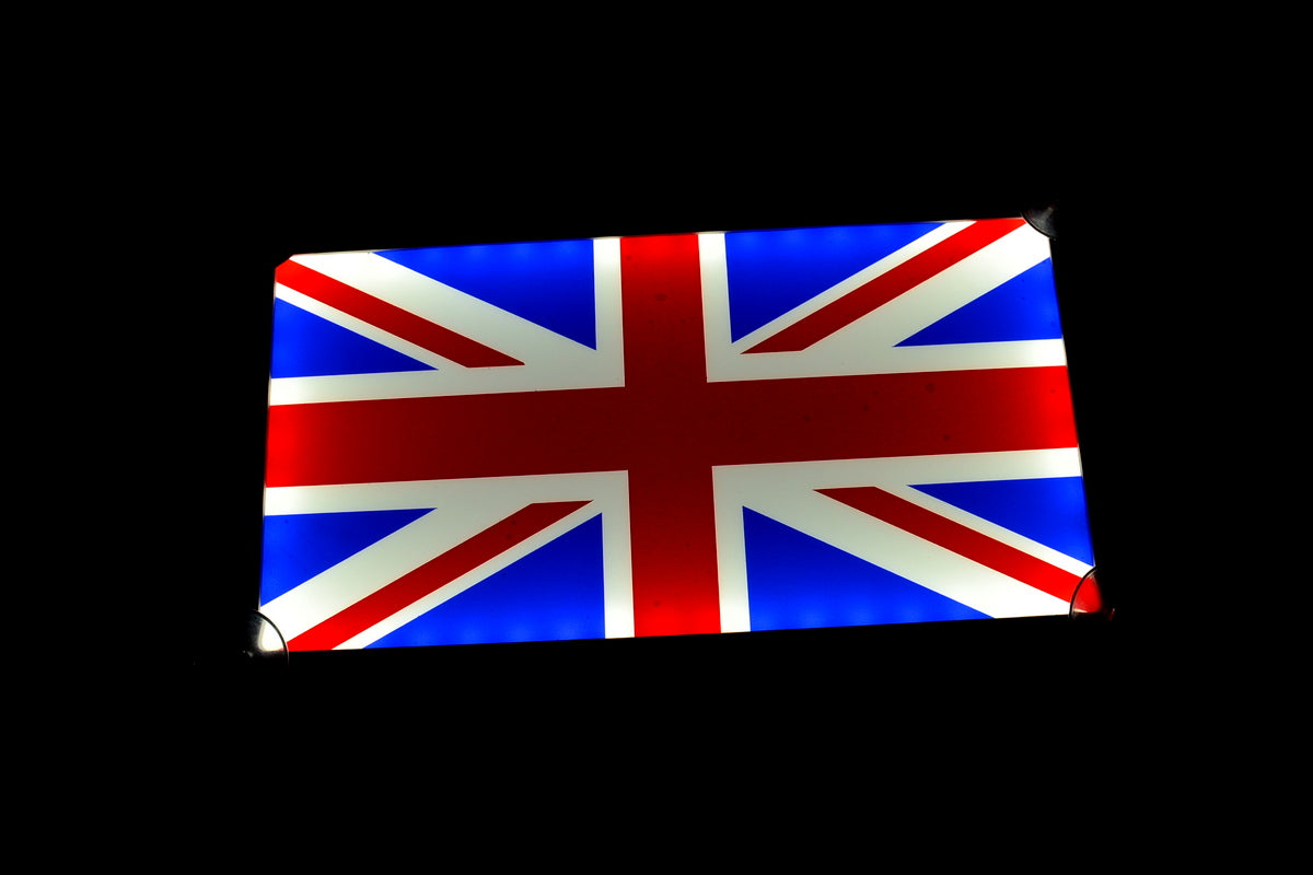 3D декоративна табела United Kingdom, бяло/синьо/червено, 12V, 17 x 31 x 2.5 cm