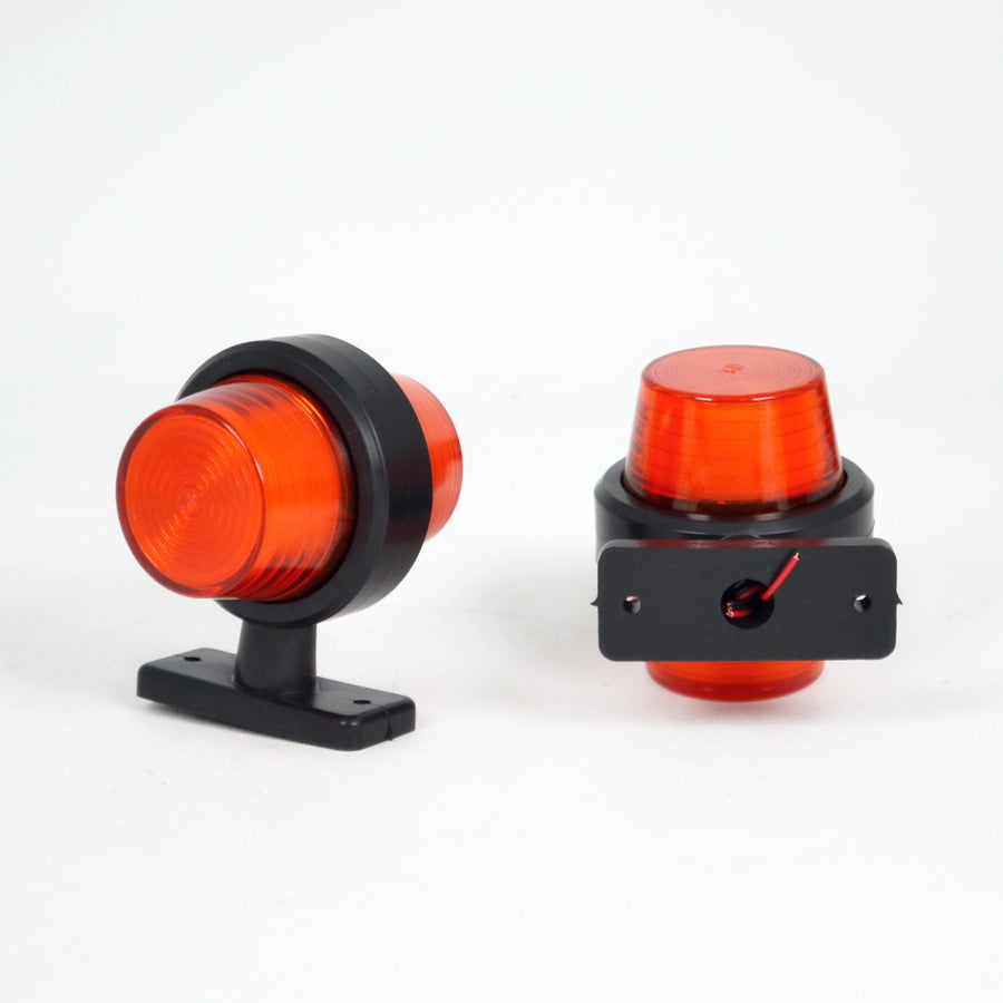 Feu de gabarit latéral à corne courte néon 12/24 V jaune/jaune 110 x 90 mm avec base en caoutchouc 720 mm