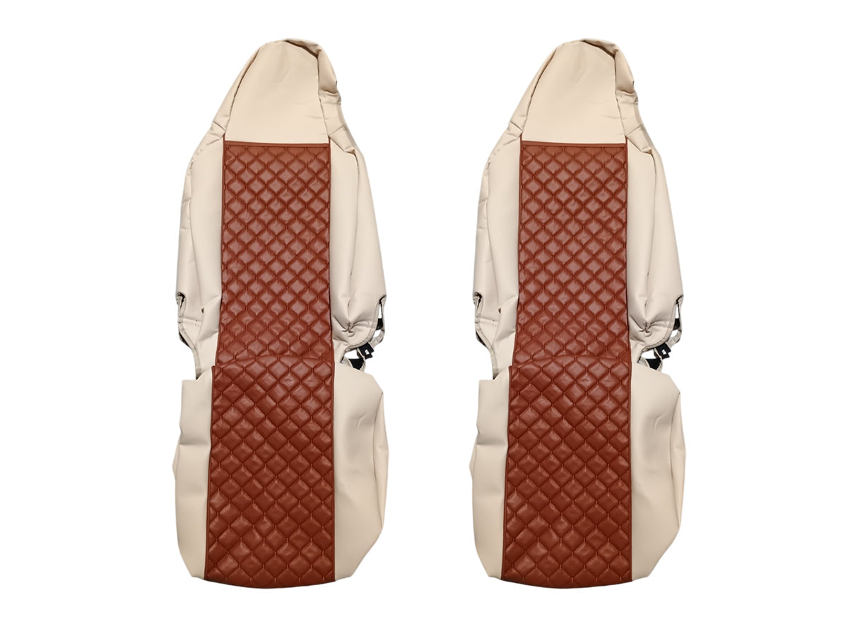 Sitzbezüge – geeignet für MAN TGX Euro 6 2021, Kunstleder (Eco-Leder) in Beige und Braun