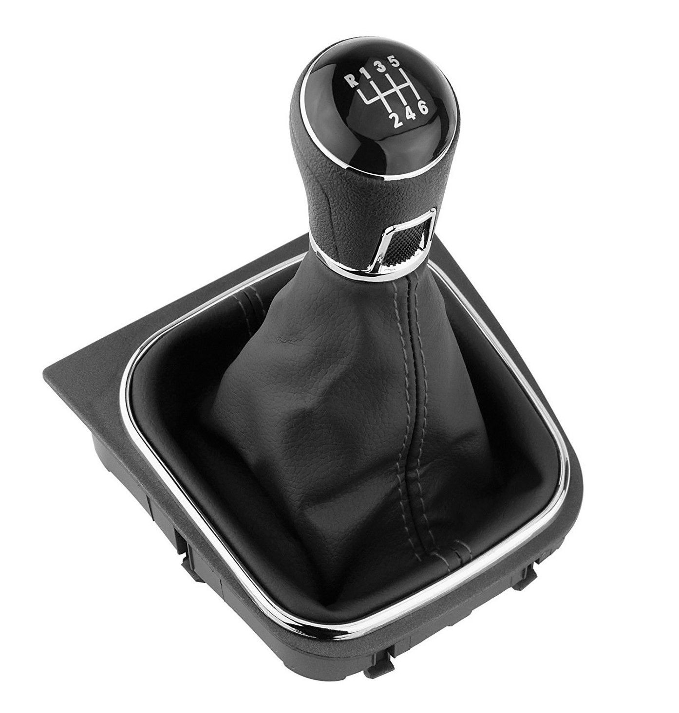Pommeau de levier de vitesses 6 rapports avec soufflet et embase – adapté pour VW Golf 5/6, EOS, Scirocco, Jetta 2003–2014