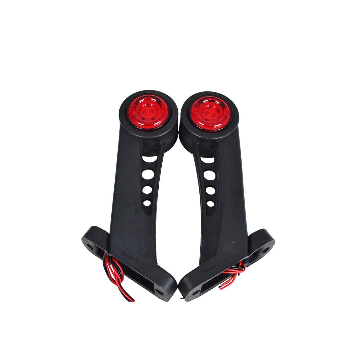 Feu de gabarit latéral LED rouge/jaune 10 LED 24 V 230 x 160 x 5 mm entraxe 80 mm