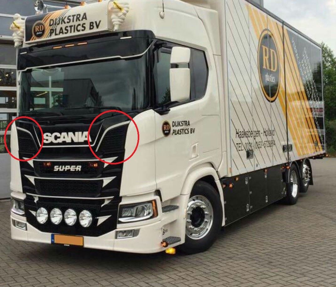2D Flat Air Vent Deflectors – suitable for Scania S/R 2016+, Set