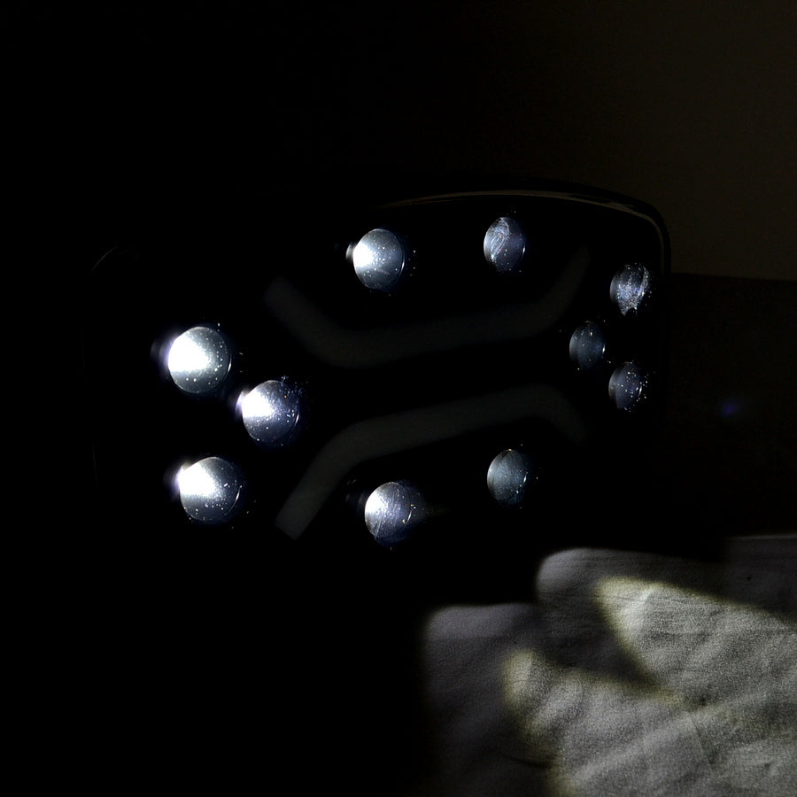 Feu ovale combiné halogène et DRL, 12/24 V, 10 LED, 250×140×70 mm